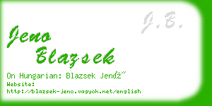 jeno blazsek business card